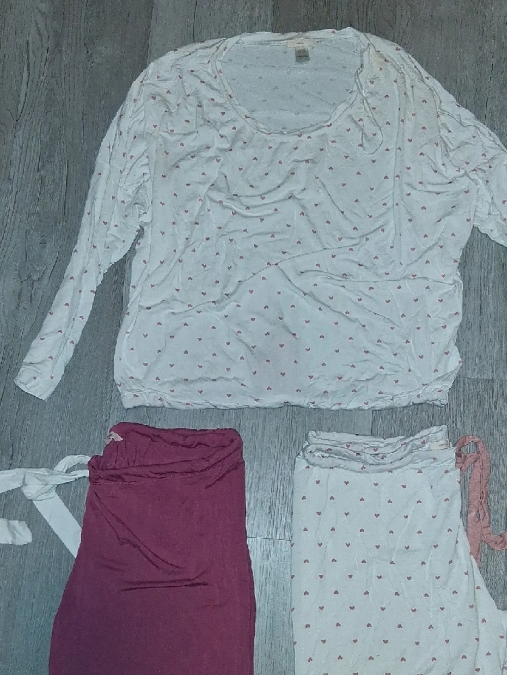 Eberjey Cream and Rust Heart-Print Pajama Set - Picture 5 of 6